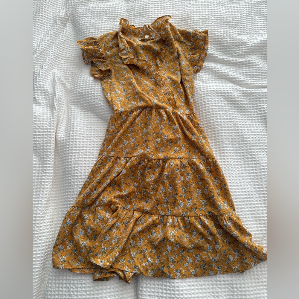 Floral Yellow Kids Dress